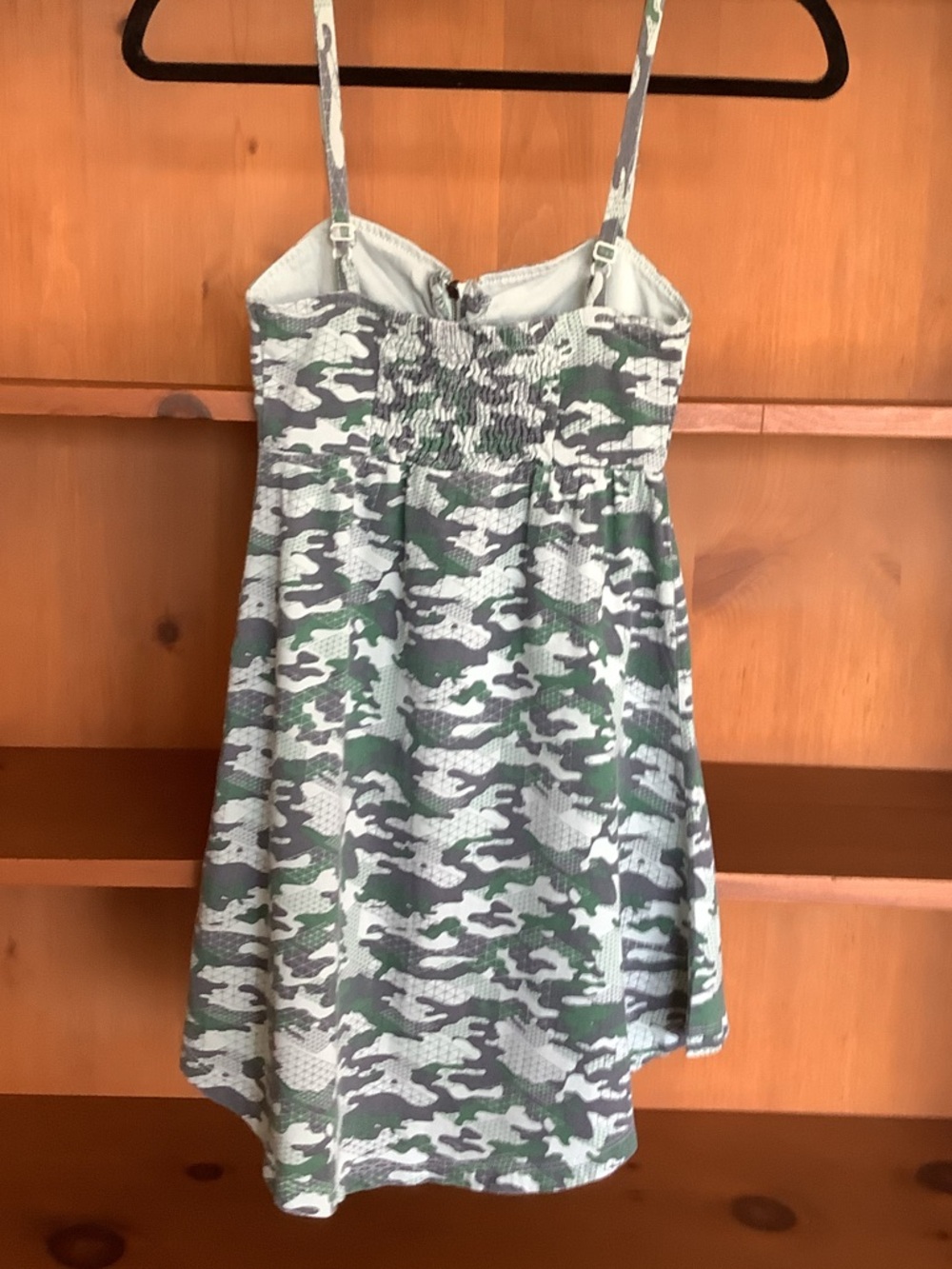 Purple Heart Y2K Green Camo Babydoll Top Zip Front Detail Size XXS 100% Cotton - Picture 5 of 11